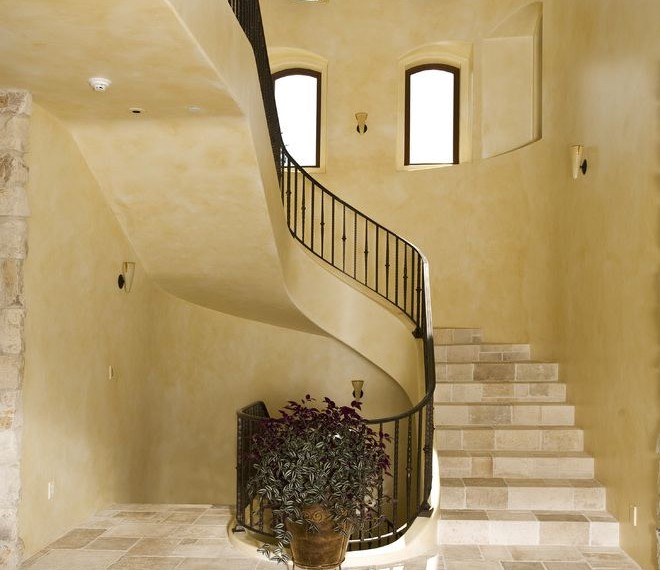 Hydronic Radiant Floor Heating Mediterranean Staircase with Los Gatos Home Builder Renovation
