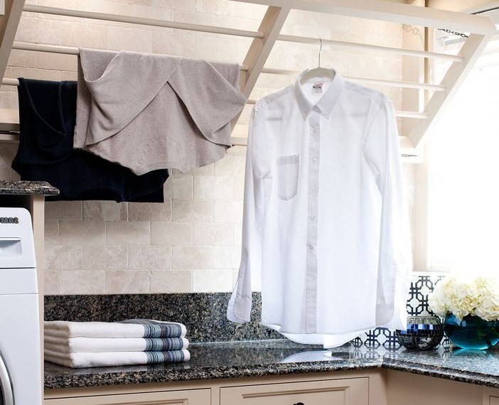Indoor Firewood Rack Traditional Laundry Room with Hampers