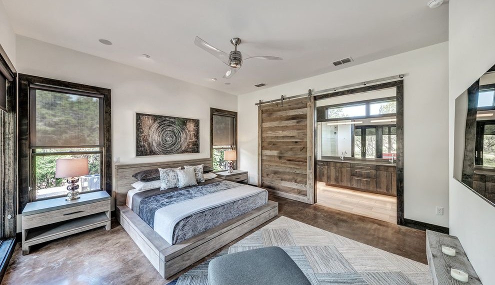 Inside Sliding Barn Doors Contemporary Bedroom with Modern House Architects