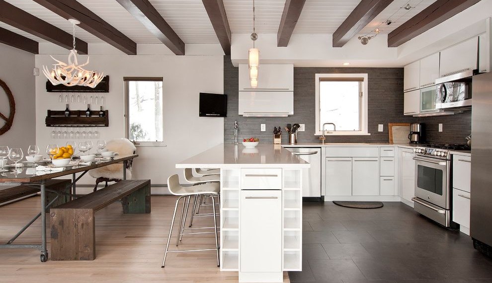 Interlocking Garage Floor Tiles Contemporary Kitchen with Weekend Home