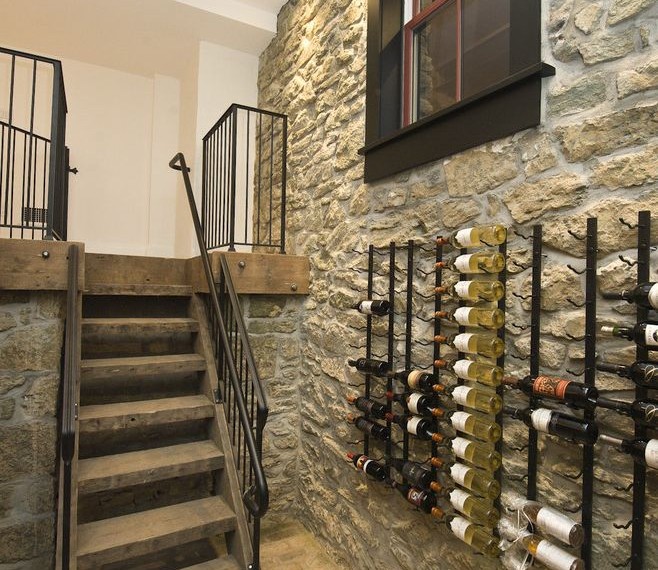 Kayak Storage Rack Traditional Wine Cellar with Rustic Wood