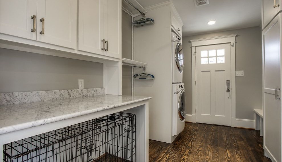 Kenmore Dryer Belt Transitional Laundry Room with Medium Wood Floors