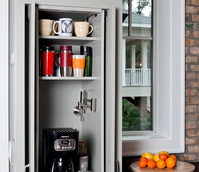 Keurig Coffee Pot Eclectic Kitchen with Green Gray Kitchen