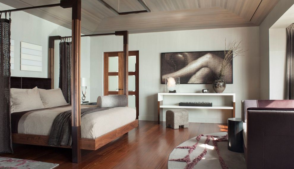 King Size Platform Bed Frame Contemporary Bedroom with San Francisco