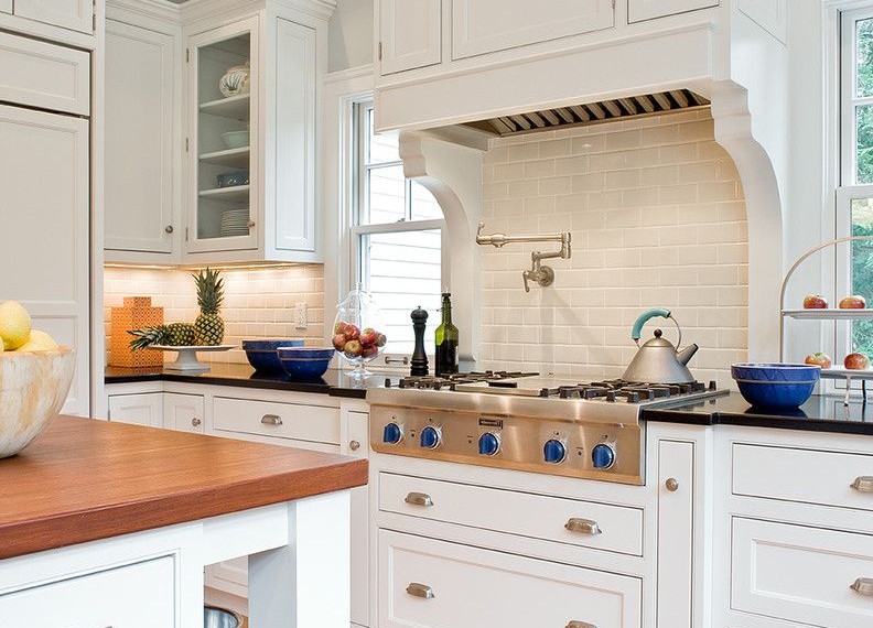 Kitchenaid Stove Top Traditional Kitchen with Shaker Style