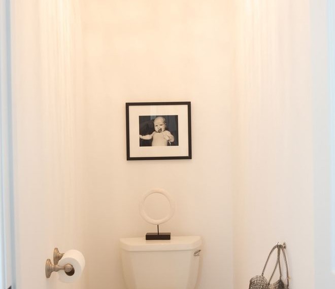 Kohler Toilet Flapper Contemporary Powder Room with Mosaic Tiles