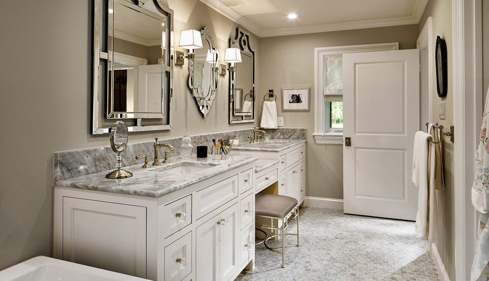 Kohler Toilet Flapper Transitional Bathroom with His Hers Bathroom Sink