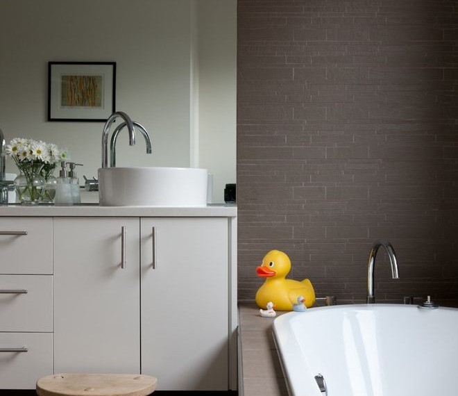 Kraus Sink Contemporary Bathroom with Vessel Sink