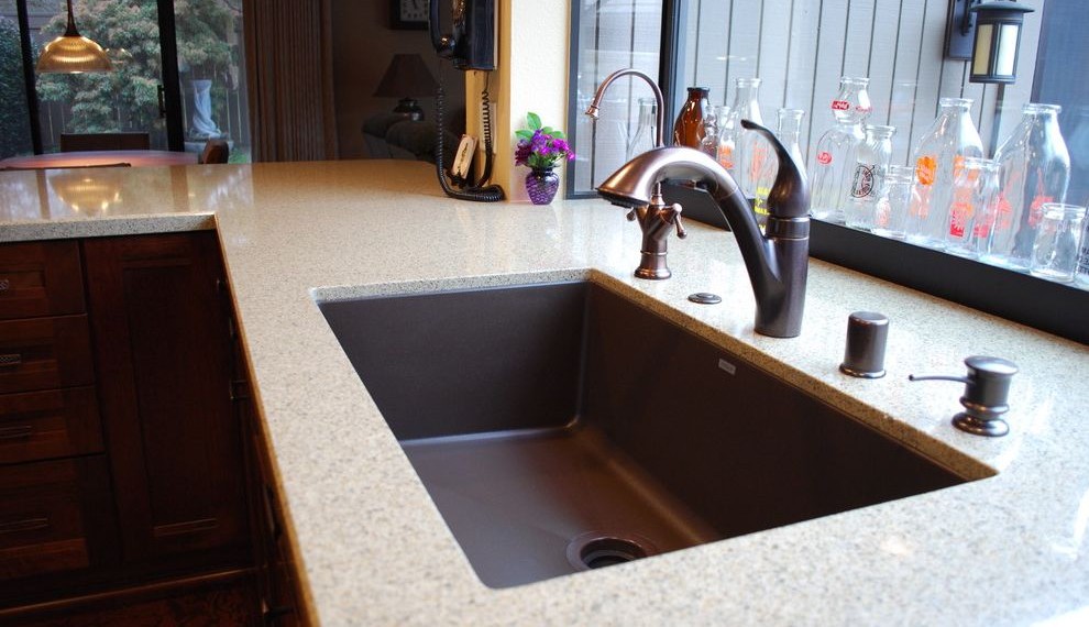 Kraus Sink Modern Kitchen with Deep Drowers