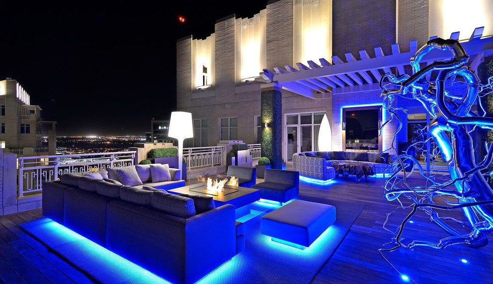Led Landscape Lighting Kits Contemporary Deck with Sculpture