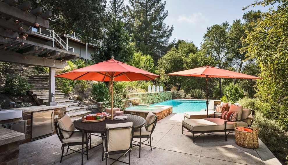 Lowes Patio Umbrella Rustic Patio with Barbecue Area