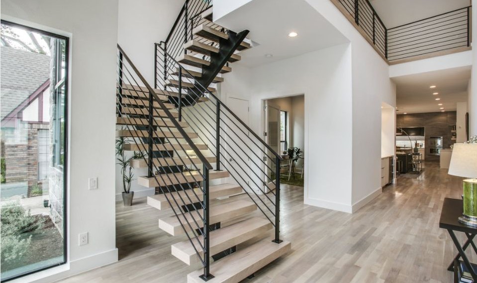 Magnetic Door Latch Contemporary Staircase with Modern Home