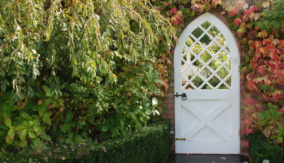 Magnetic Door Latch Traditional Landscape with Path
