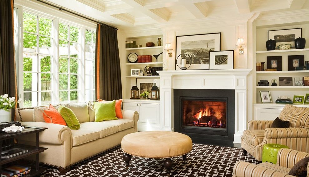 Matte Cutter Traditional Living Room with Large Window