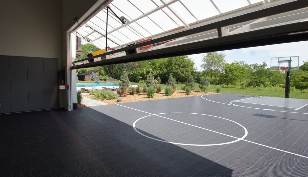 Menards Garage Door Opener Transitional Home Gym with Garage Door