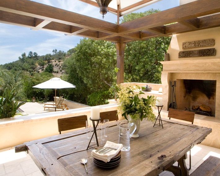 Metal Picnic Tables Contemporary Patio with Ojai Style