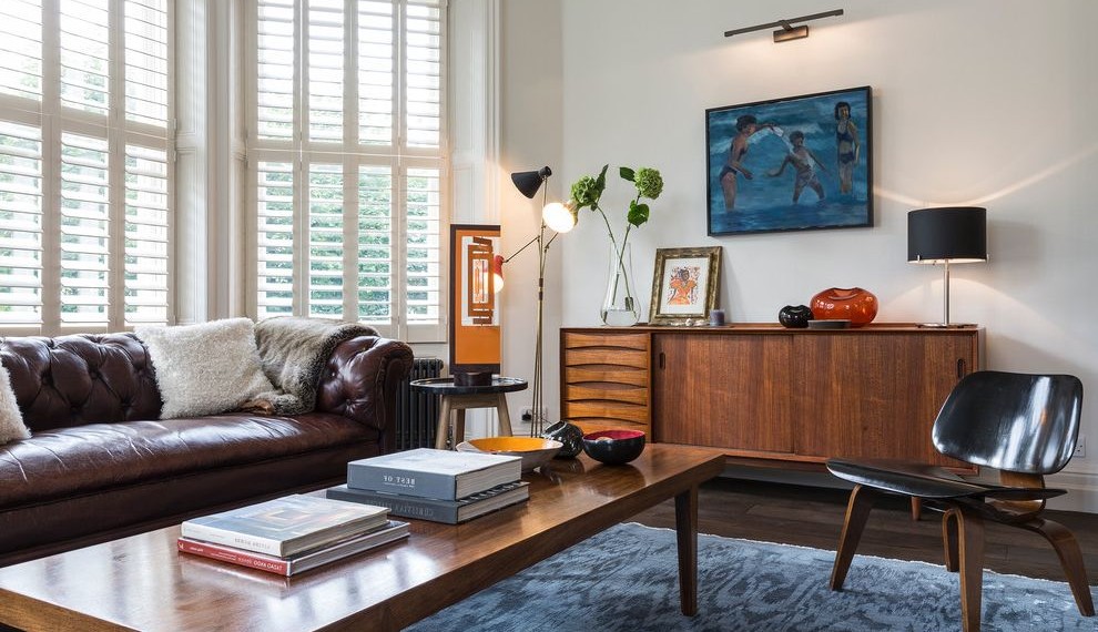 Mid Century Credenza Midcentury Living Room with Sideboard