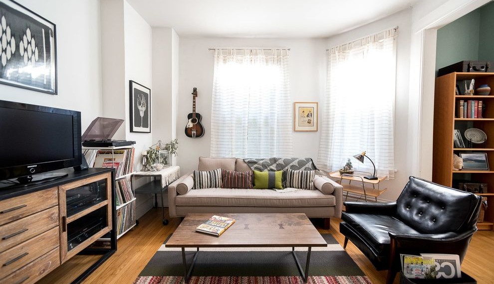 Mid Century Office Chair Midcentury Living Room with Rustic Wooden Table