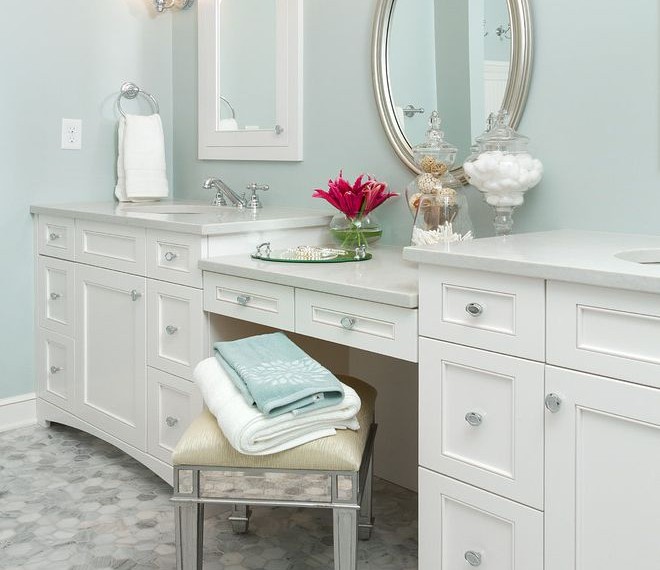 Mirrored Bathroom Vanity Traditional Bathroom with Double Bathroom Vanity