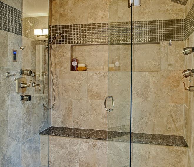 Misting Nozzles Contemporary Spaces with Double Shower