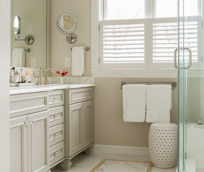 Moen Faucets Victorian Bathroom with White Countertop