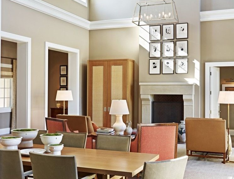 Mold Resistant Drywall Mediterranean Living Room with Grid
