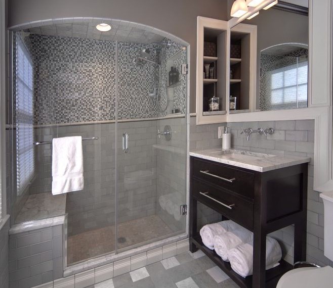 Mold Resistant Drywall Traditional Spaces with Bathroom Tile