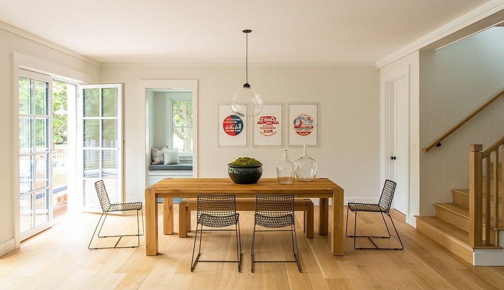Most Energy Efficient Space Heater Transitional Dining Room with Glass Pendant Light
