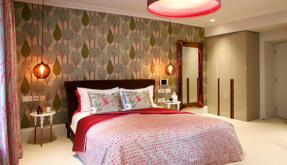 Nest Smoke Alarm Contemporary Bedroom with Eclectic Bedside Table