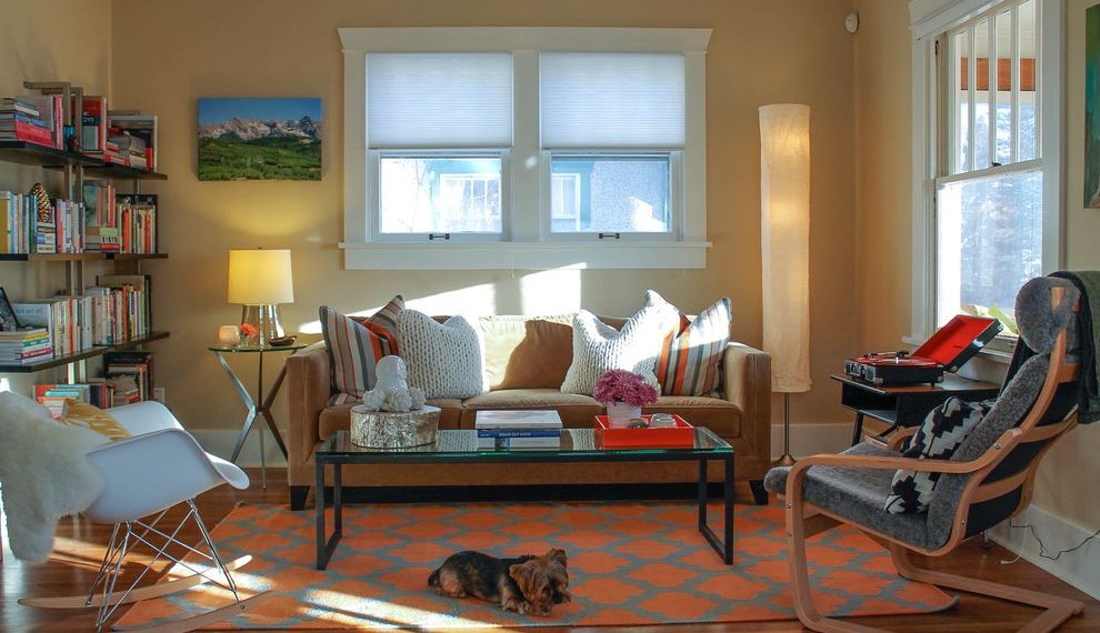 Nest Smoke Alarm Eclectic Living Room with Pillows