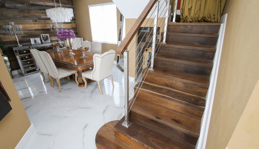 Nest Smoke Detector Contemporary Dining Room with Eclectic