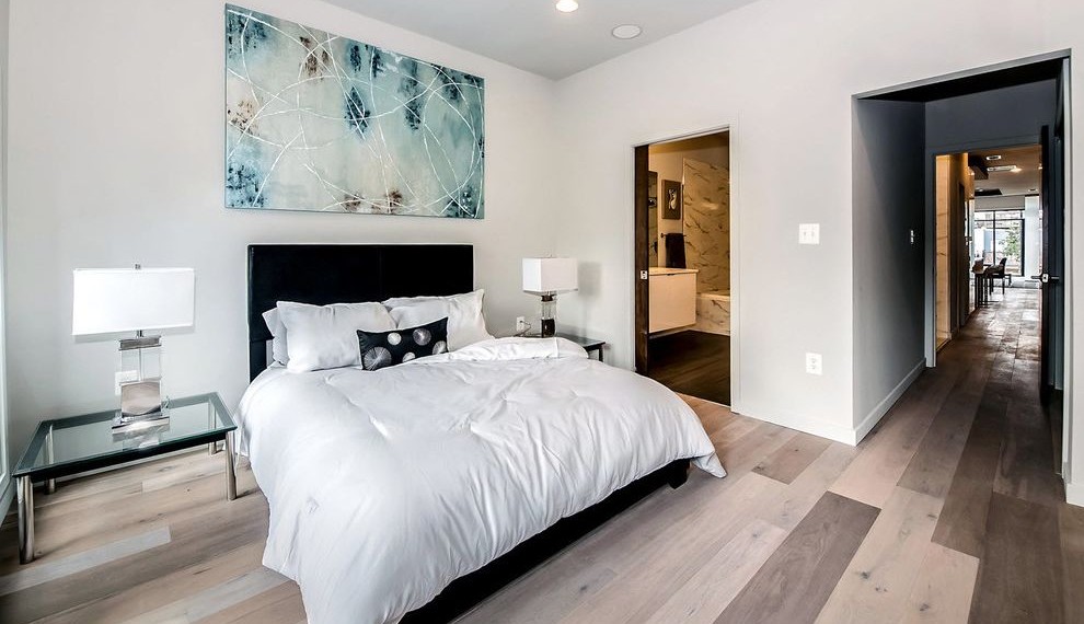 Painting Cornhole Boards Contemporary Bedroom with Black Headboard