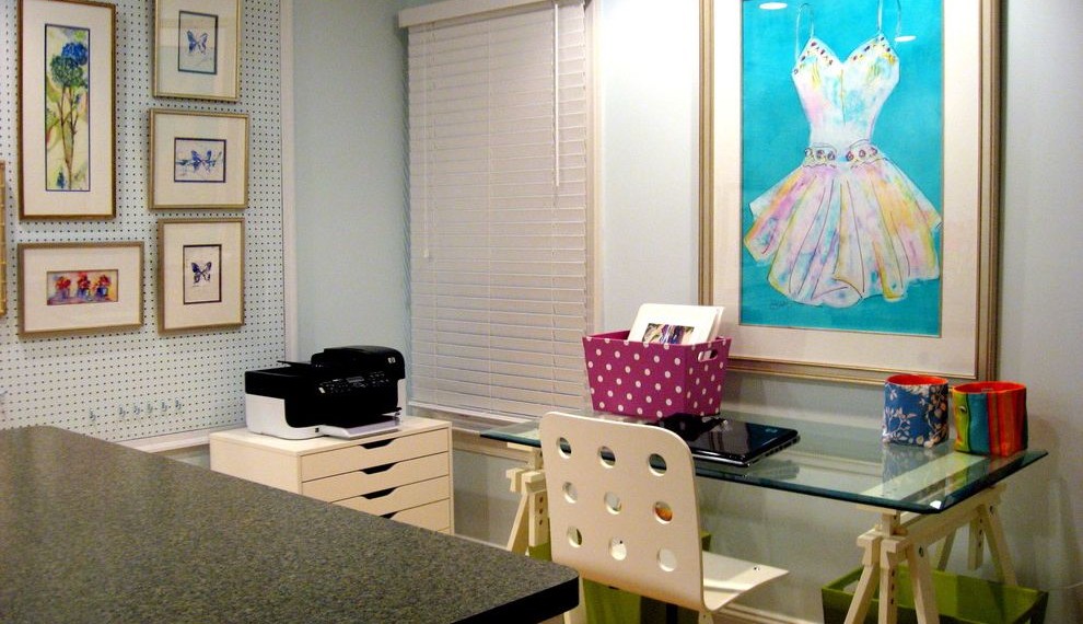 Painting Cornhole Boards Contemporary Home Office with Glass Top Desk