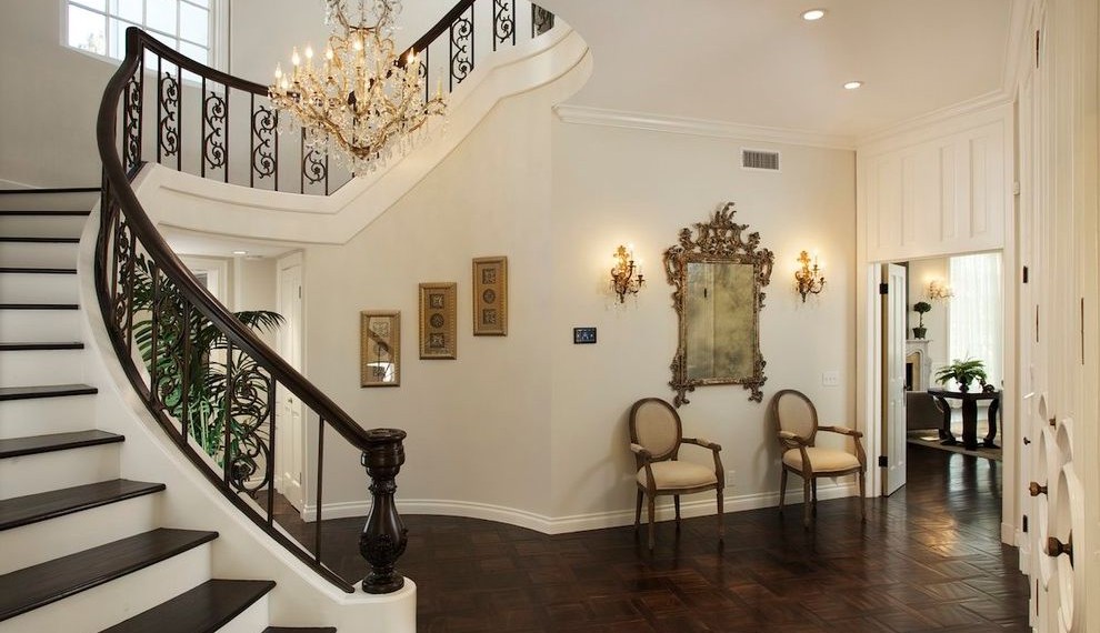 Parkay Floors Traditional Entry with Dark Brown Floor