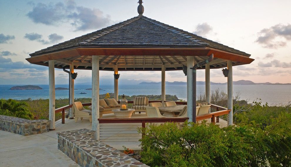 Patio Gazebos Mediterranean Patio with Outdoor Seating