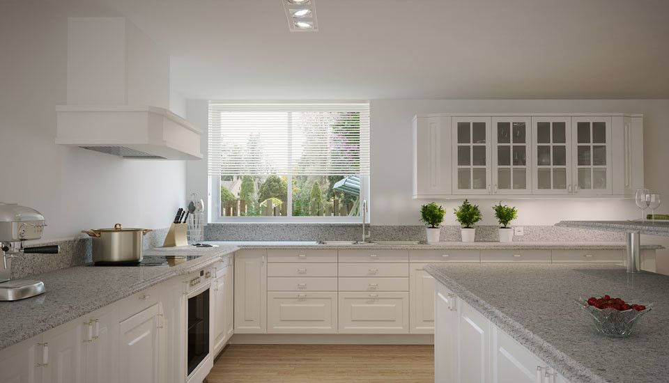 Quartz Counters Traditional Kitchen with Grey Quartz