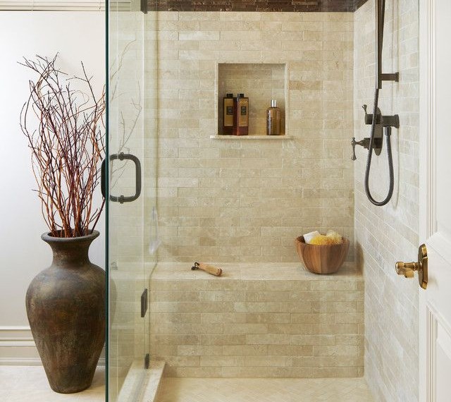 Retrofit Shower System Transitional Bathroom with Bronze