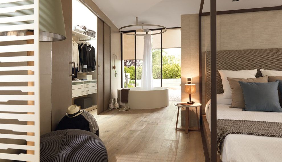 Revive Decks Contemporary Bedroom with Wood Flooring
