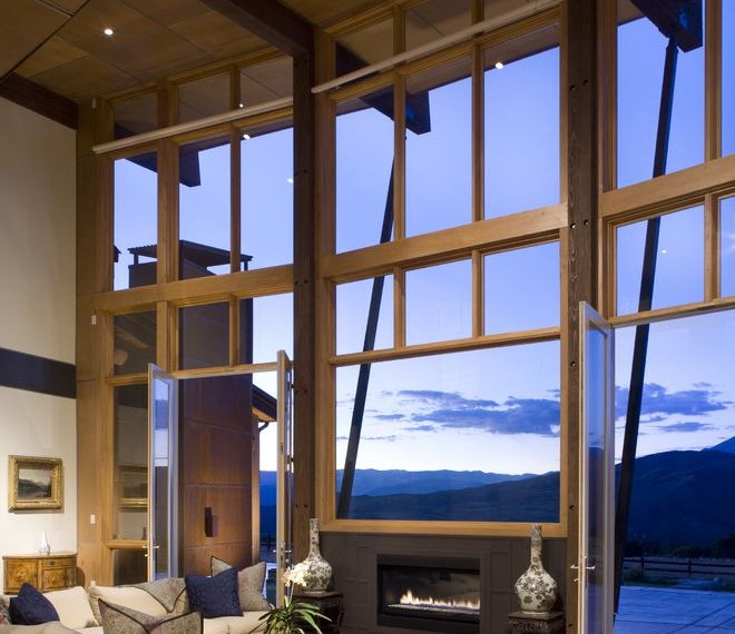 Ridge Vent Installation Contemporary Family Room with Wood Molding