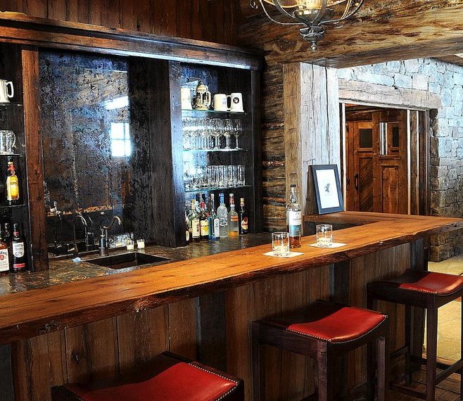 Rustic Bar Lights Rustic Home Bar with Bar
