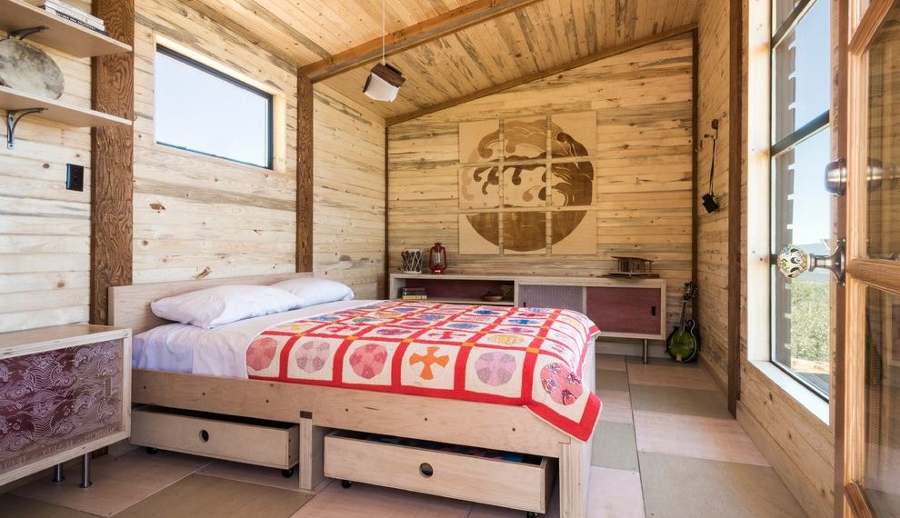 Rustic King Bed Frame Rustic Bedroom with Under Bed Storage Boxes