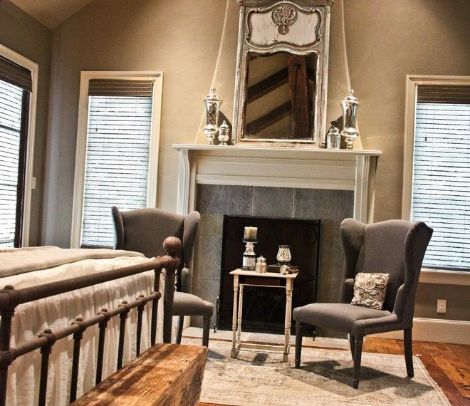 Rustic King Bed Frame Rustic Bedroom with Wall Mirror