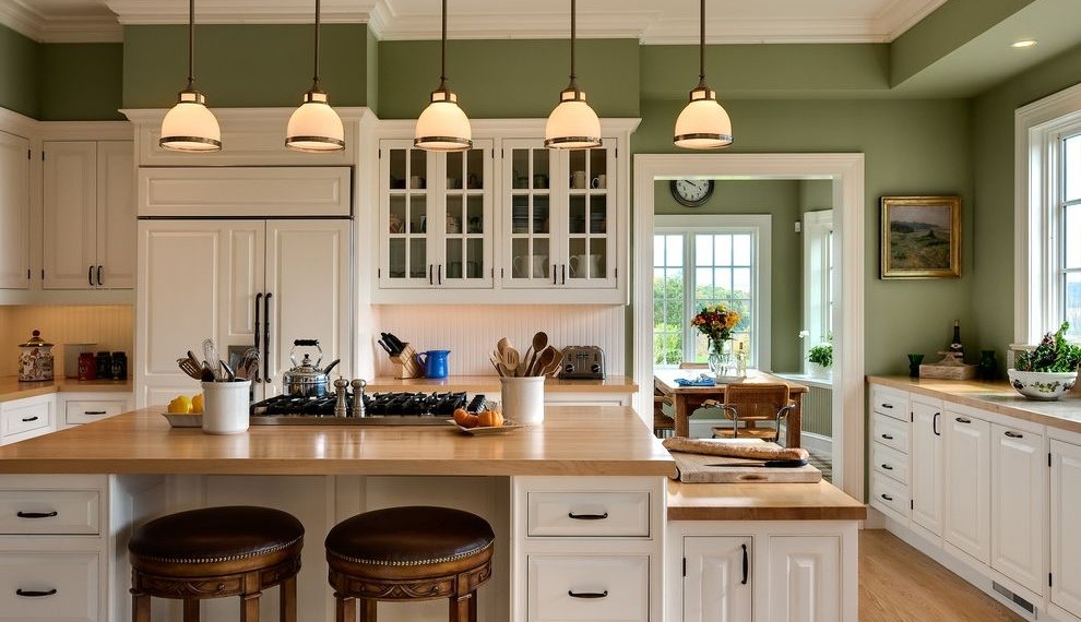 Sheetrock Knife Traditional Kitchen with Panel Refrigerator