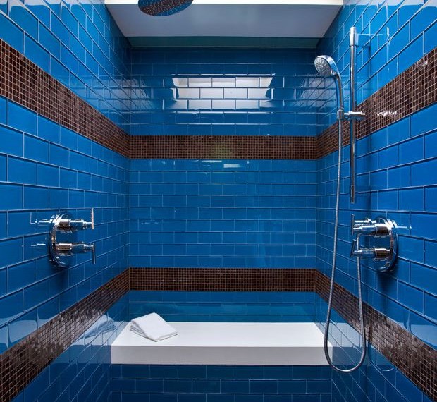 Shower Head with Hose Contemporary Bathroom with Shower Seat