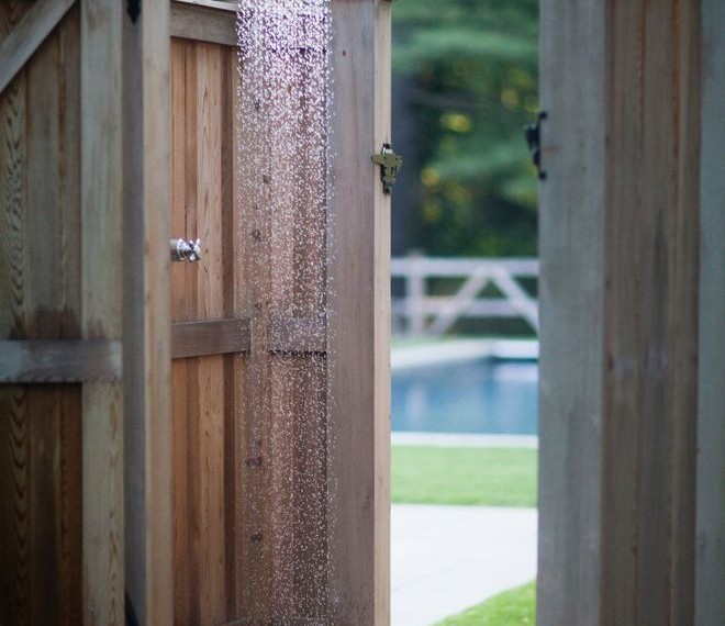 Shower Head with Hose Traditional Patio with Outdoor Shower