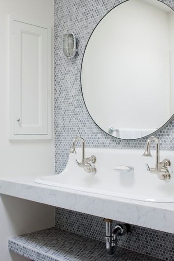 Slop Sink Eclectic Bathroom with Vessel Sink