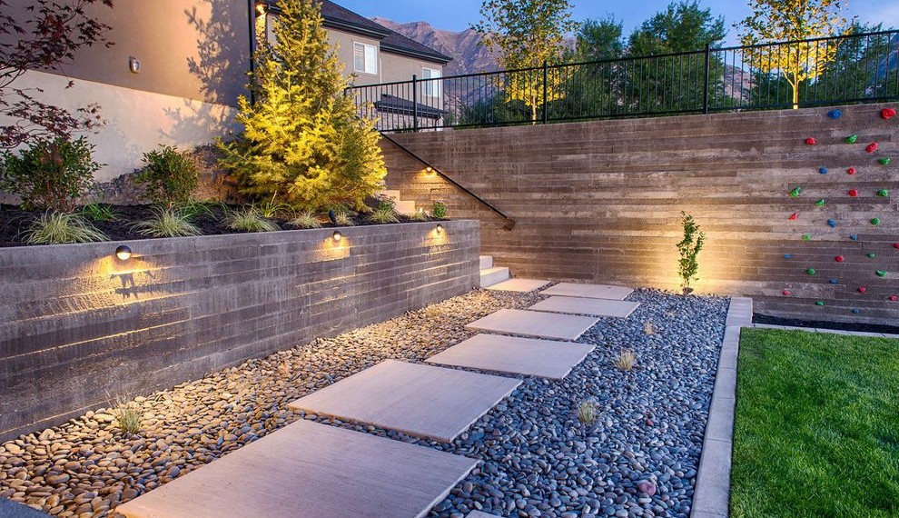 Sound Deadening Board Contemporary Landscape with Stones