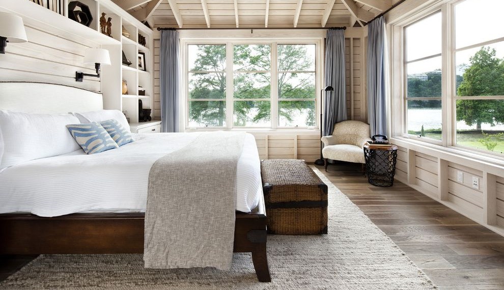 Soundproof Insulation for Walls Rustic Bedroom with Drapes