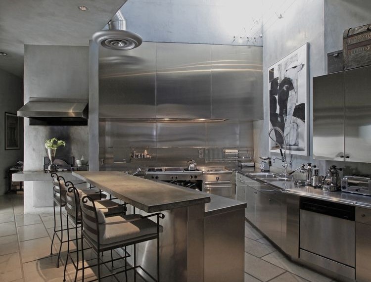 Stainless Steel Gas Range Industrial Kitchen with Vent