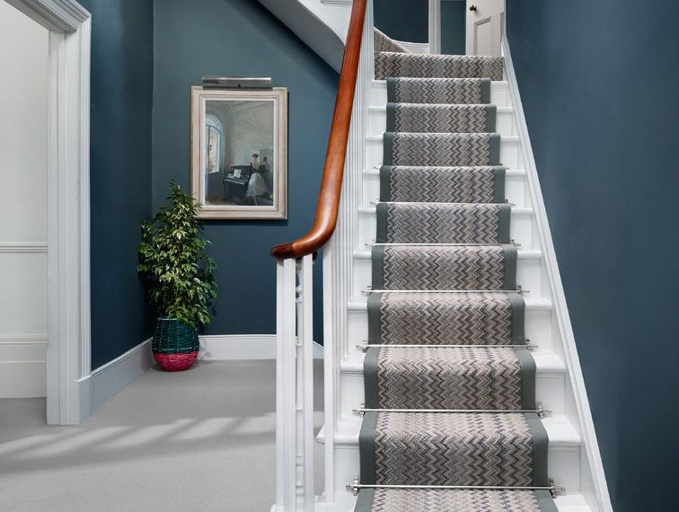 Stair Runner Carpet Contemporary Staircase with Diamond